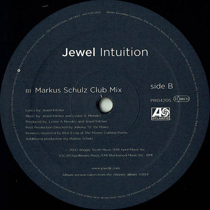 Jewel : Intuition (12", Single, Promo)