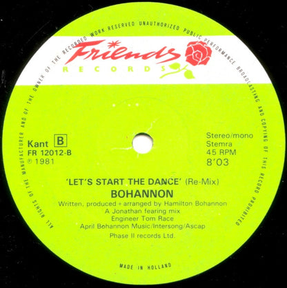 Bohannon* : Let's Start II Dance Again (12")