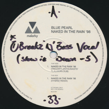 Blue Pearl : Naked In The Rain ’98 (2x12", Promo)