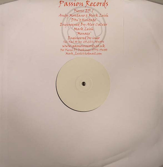 Andy Montano & Mark Leish / Mark Leish : Fierce EP 1 (12", EP, W/Lbl)
