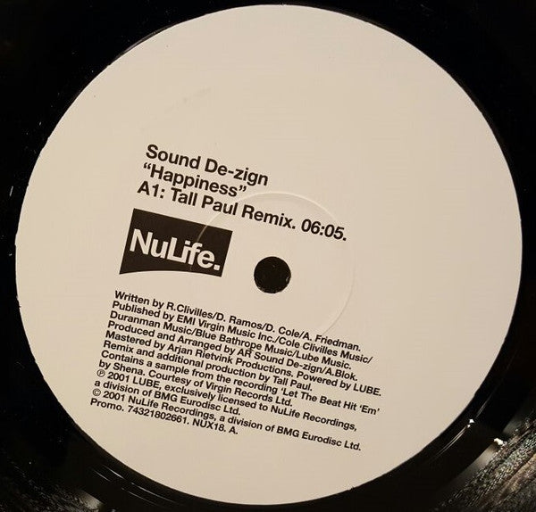 Sound De-zign : Happiness (12", Promo)