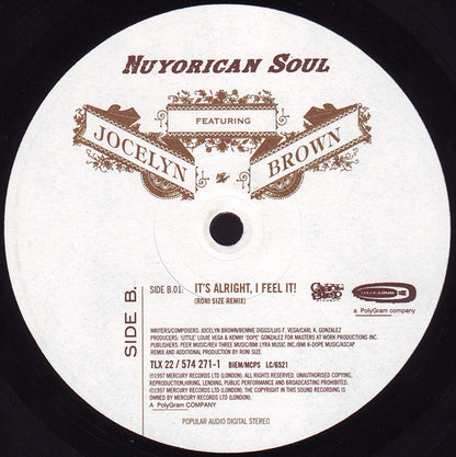Nuyorican Soul Featuring Jocelyn Brown : It's Alright, I Feel It! (A.M.) (12")