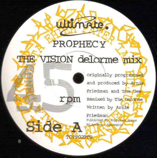 Prophecy (2) Featuring MC Africa True : The Vision (12", Single)