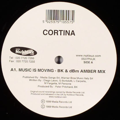 Cortina : Music Is Moving / Erection (Take It To The Top) (12")
