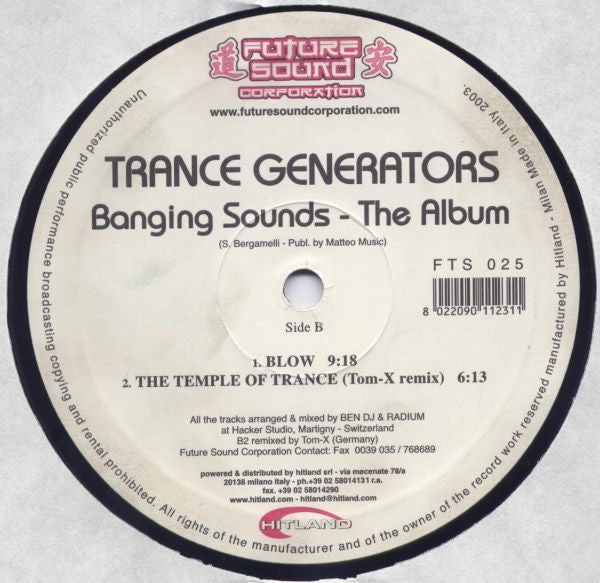 Trance Generators : Banging Sounds: The Album (2x12", Album, Gat)