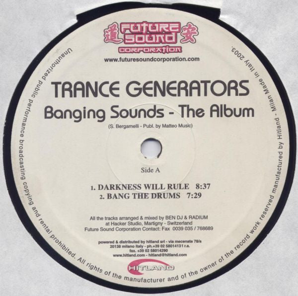 Trance Generators : Banging Sounds: The Album (2x12", Album, Gat)
