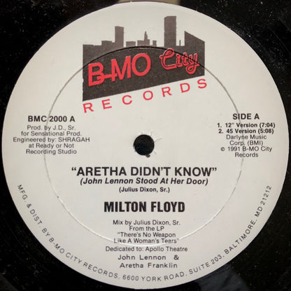 Milton Floyd : Aretha Didn't Know (12")