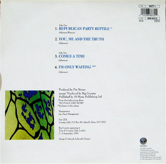 Big Country : Republican Party Reptile EP (10", EP, Ltd, Num)