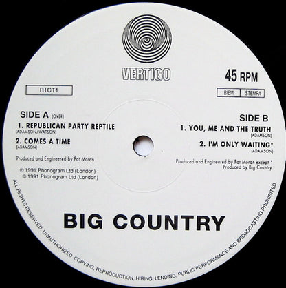 Big Country : Republican Party Reptile EP (10", EP, Ltd, Num)