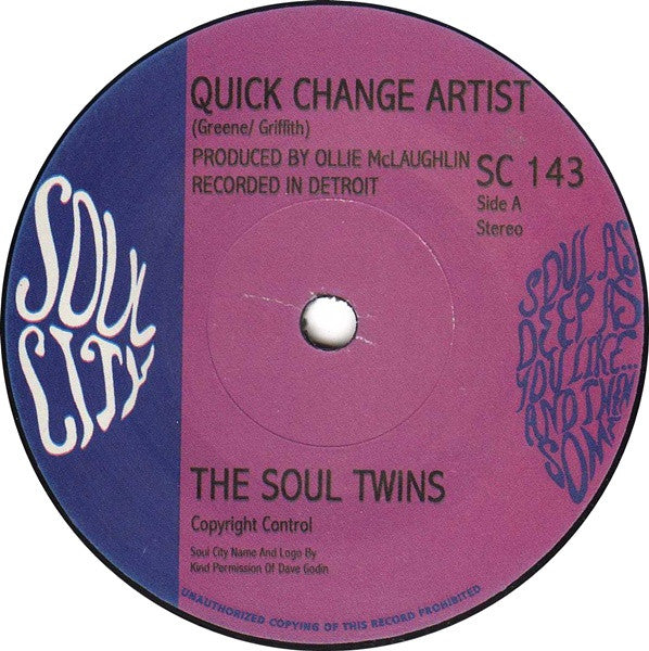 The Soul Twins : Quick Change Artist (7", Single, RE)