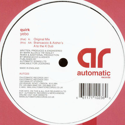 Quirk : Yebo (12")
