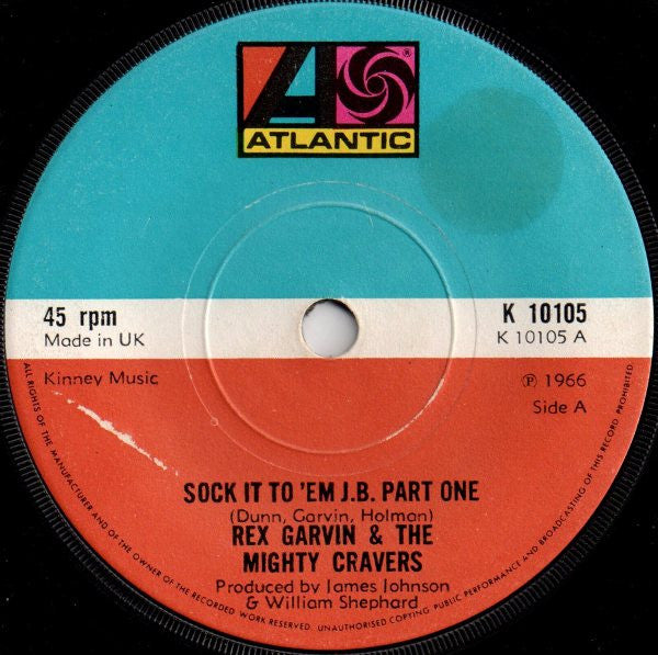 Rex Garvin & The Mighty Cravers : Sock It To 'Em J.B. (7", Single, RE)