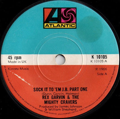 Rex Garvin & The Mighty Cravers : Sock It To 'Em J.B. (7", Single, RE)