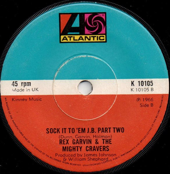 Rex Garvin & The Mighty Cravers : Sock It To 'Em J.B. (7", Single, RE)