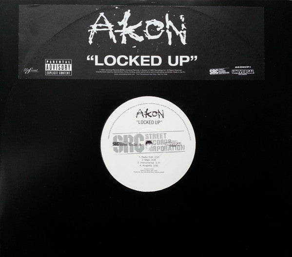Akon : Locked Up (12", Single, Promo)