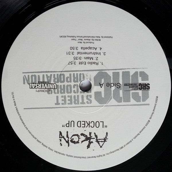 Akon : Locked Up (12", Single, Promo)