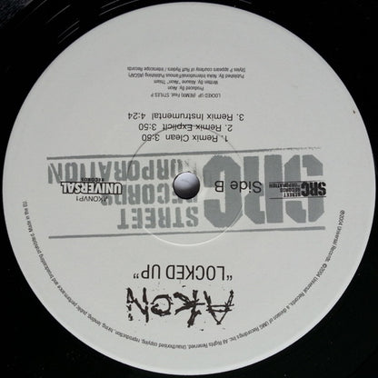 Akon : Locked Up (12", Single, Promo)