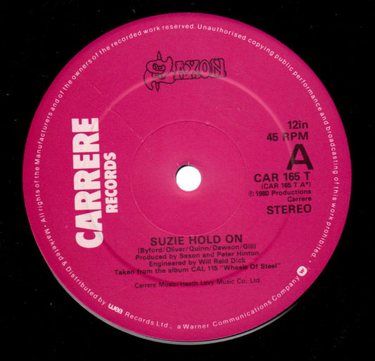 Saxon : Suzie Hold On (12", Single)