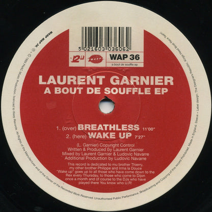 Laurent Garnier : A Bout De Souffle EP (12", EP)