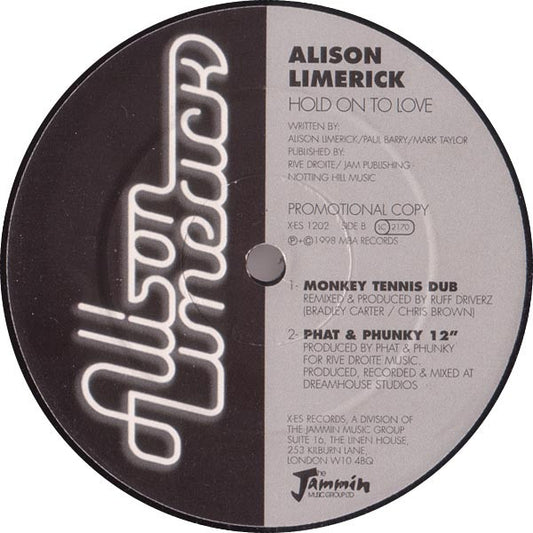 Alison Limerick : Hold On To Love (12", Promo)