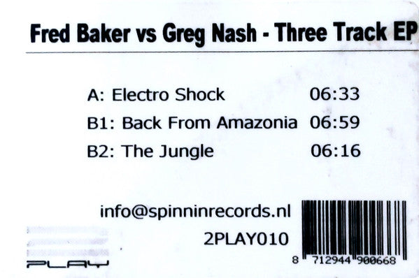 Fred Baker Vs Greg Nash : Three Track EP (12", EP, Promo)