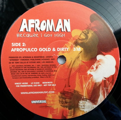 Afroman : Because I Got High (12", Promo)