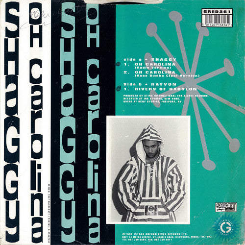 Shaggy / Rayvon : Oh Carolina / Rivers Of Babylon (12", Single, Pic)