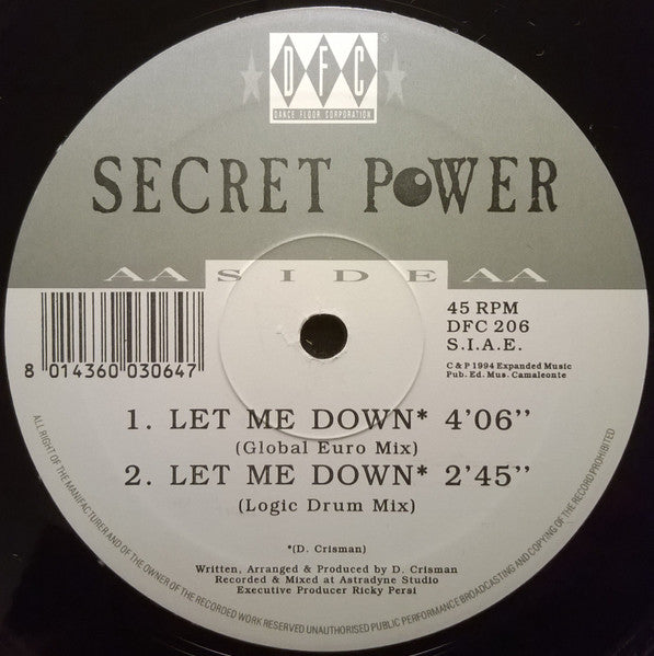 Secret Power : Let Me Down (12")