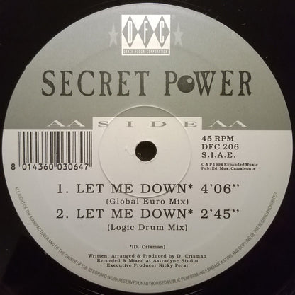 Secret Power : Let Me Down (12")