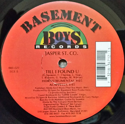 Jasper St. Co.* Featuring "Little Louie" Vega* : Till I Found U (12")
