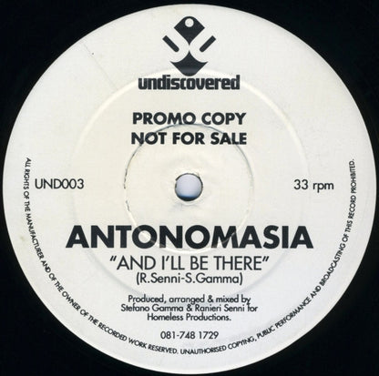 Antonomasia : And I'll Be There (12", Promo)
