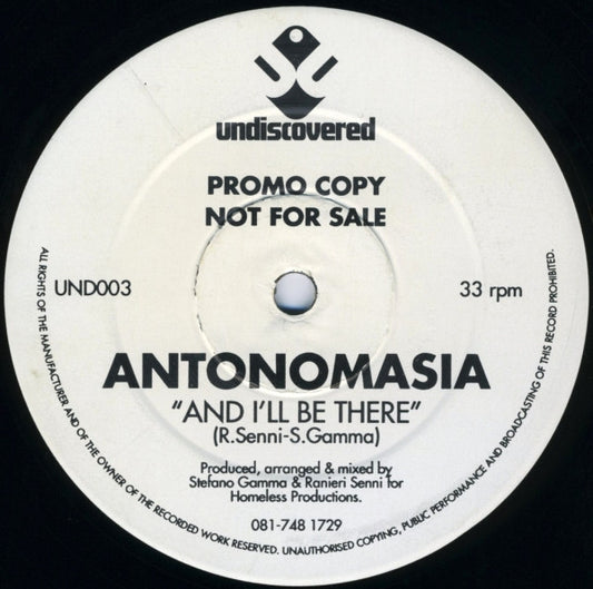 Antonomasia : And I'll Be There (12", Promo)