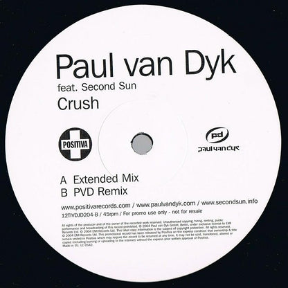 Paul van Dyk Feat. Second Sun : Crush (The Paul van Dyk Mixes) (2x12", Promo)