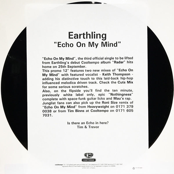 Earthling : Echo On My Mind Part II (12", Promo)