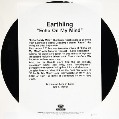 Earthling : Echo On My Mind Part II (12", Promo)