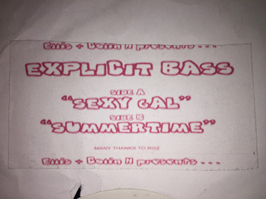 Ellis* & Colin H : Explicit Bass (12", W/Lbl)