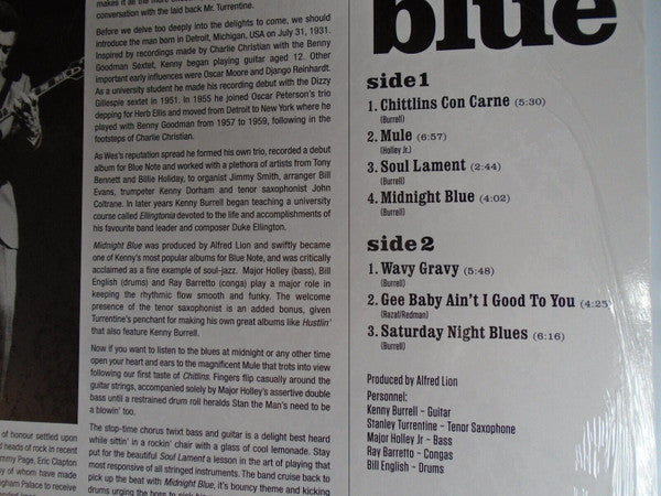 Kenny Burrell : Midnight Blue (LP, Album, Mono, RE)