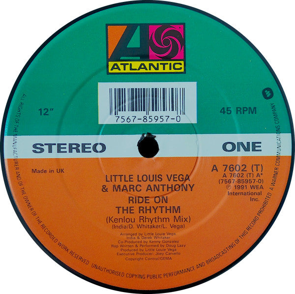 Little Louie Vega* & Marc Anthony : Ride On The Rhythm (12")