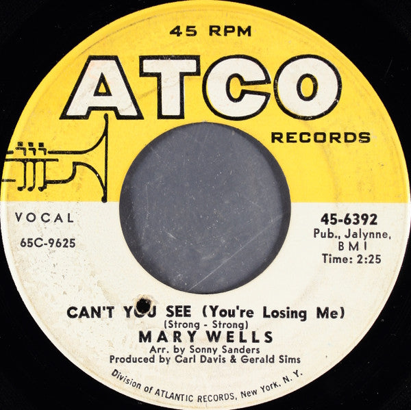 Mary Wells : Dear Lover / Can't You See (You're Losing Me) (7", Single, Mono)