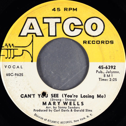Mary Wells : Dear Lover / Can't You See (You're Losing Me) (7", Single, Mono)