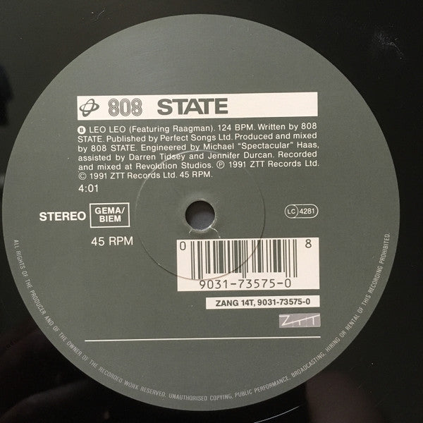 808 State : In Yer Face (12")