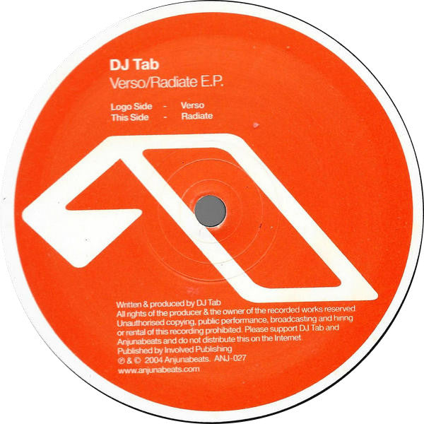 DJ Tab : Verso / Radiate E.P. (12", EP)