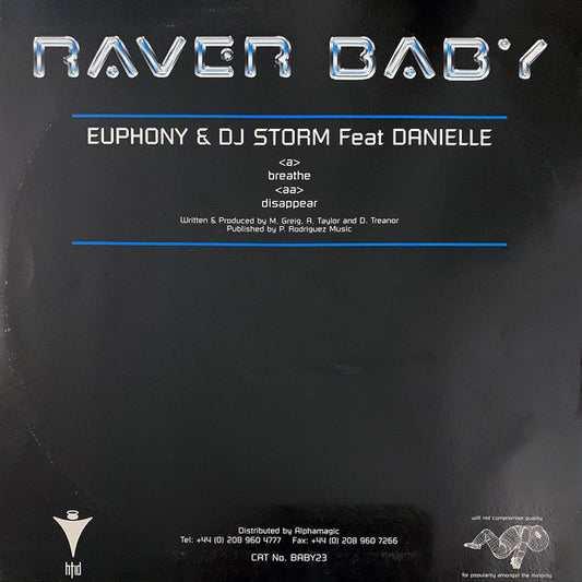 Storm & Euphony Feat. Danielle (2) : Breathe / Disappear (12")