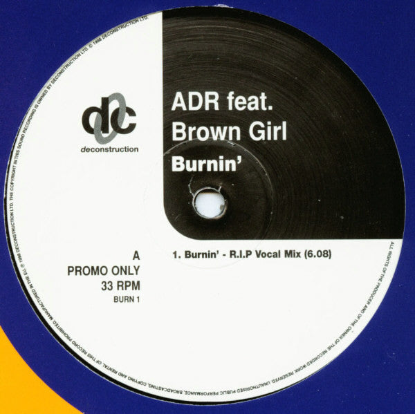 ADR Feat. Brown Girl : Burnin' (12", Promo)