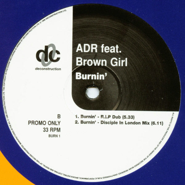 ADR Feat. Brown Girl : Burnin' (12", Promo)