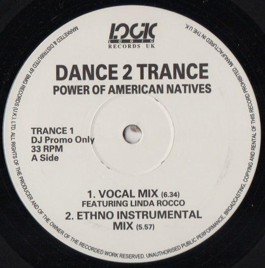 Dance 2 Trance : Power Of American Natives (12", Promo)