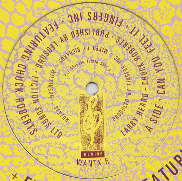 Fingers Inc* Featuring Chuck Roberts : Can You Feel It (12")