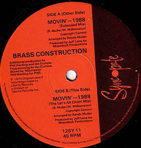Brass Construction : Movin' - 1988 (12", Single)