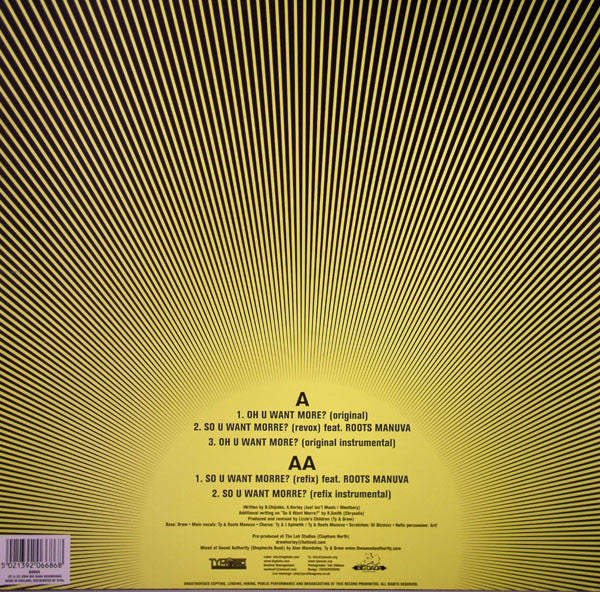 Ty Feat. Roots Manuva : Oh U Want More? (12")