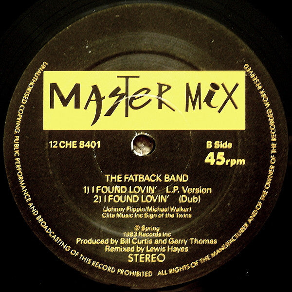 The Fatback Band : I Found Lovin' (12")